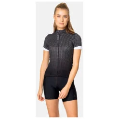Odlo Women's T-Shirt S/U Collar S/S FZ Essential Print - Radtrikot -Rad Teile Shop odlo womens t shirt s u collar s s fz essential print radtrikot detail 3